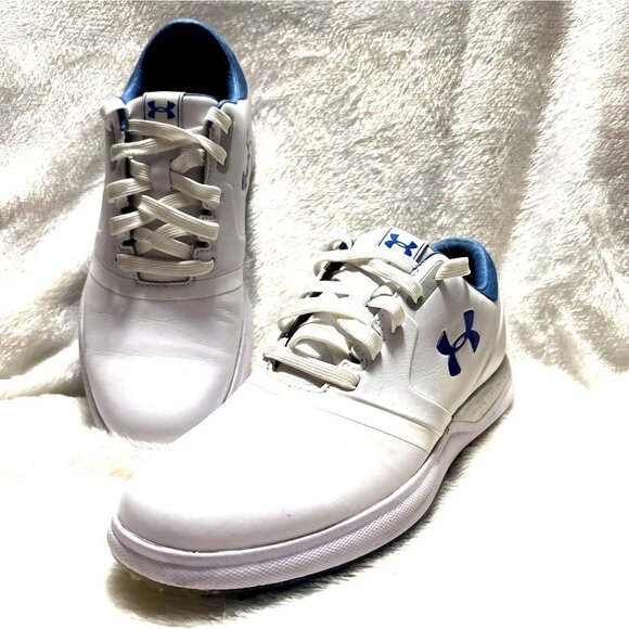 Under Armour Women’s Sz 7.5 Performance Spikeless Golf Shoes Whitw Blue - Picture 1 of 5